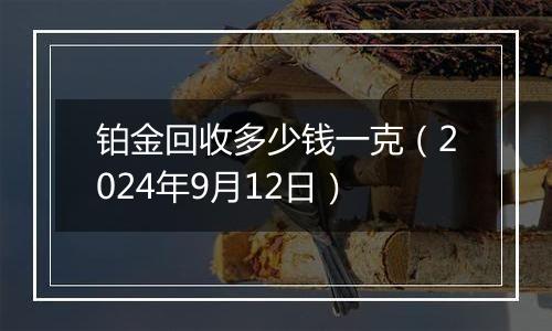 铂金回收多少钱一克（2024年9月12日）