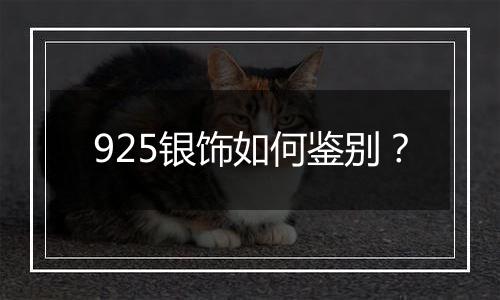 925银饰如何鉴别？