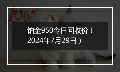 铂金950今日回收价（2024年7月29日）