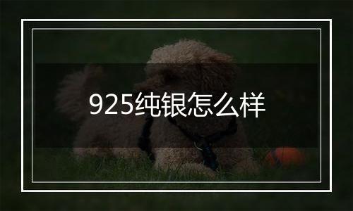 925纯银怎么样