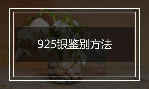 925银鉴别方法