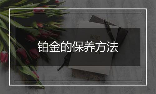 铂金的保养方法