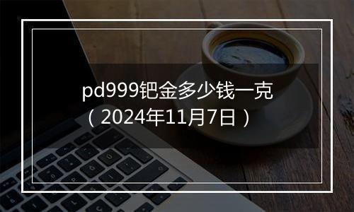 pd999钯金多少钱一克（2024年11月7日）