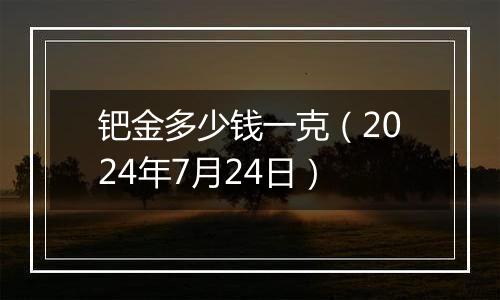 钯金多少钱一克（2024年7月24日）