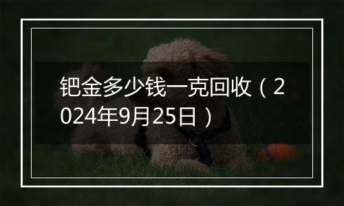 钯金多少钱一克回收（2024年9月25日）