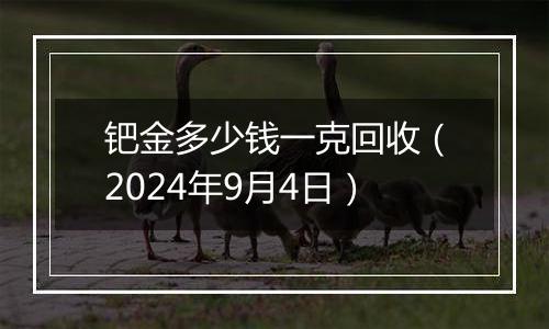 钯金多少钱一克回收（2024年9月4日）