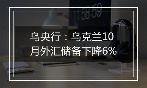 乌央行：乌克兰10月外汇储备下降6%