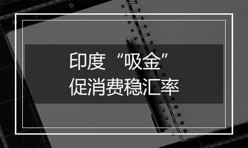 印度“吸金”促消费稳汇率