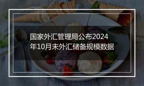 国家外汇管理局公布2024年10月末外汇储备规模数据