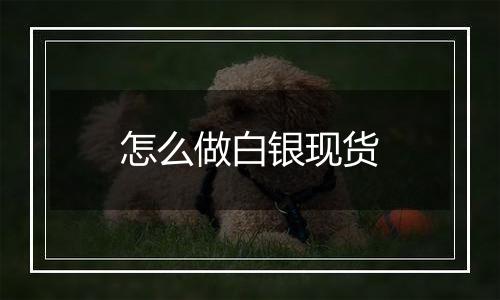 怎么做白银现货