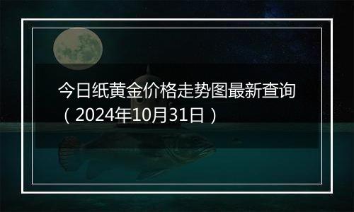 今日纸黄金价格走势图最新查询（2024年10月31日）