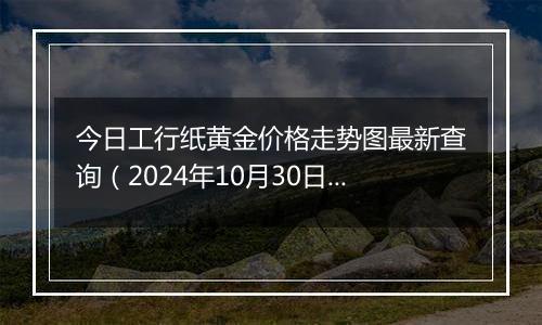 今日工行纸黄金价格走势图最新查询（2024年10月30日）