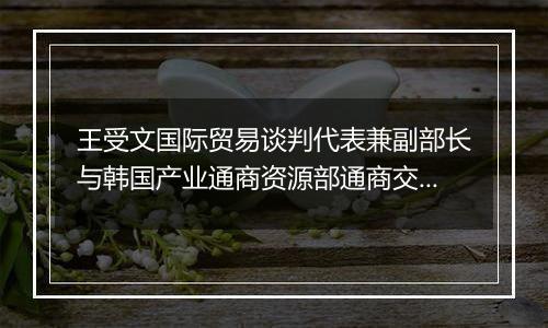 王受文国际贸易谈判代表兼副部长与韩国产业通商资源部通商交涉本部长郑仁教举行会谈