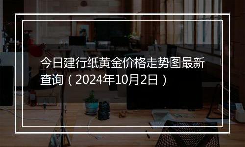 今日建行纸黄金价格走势图最新查询（2024年10月2日）