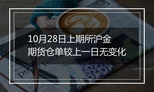 10月28日上期所沪金期货仓单较上一日无变化