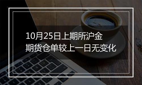 10月25日上期所沪金期货仓单较上一日无变化