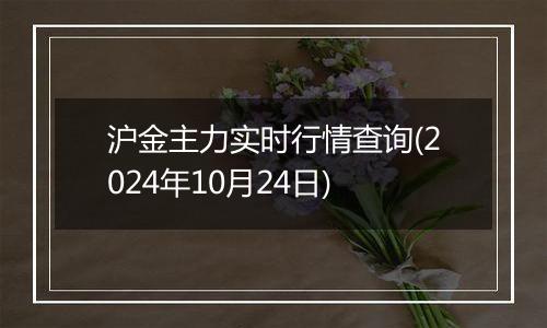 沪金主力实时行情查询(2024年10月24日)