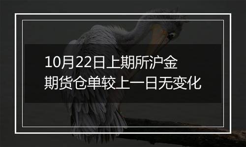 10月22日上期所沪金期货仓单较上一日无变化