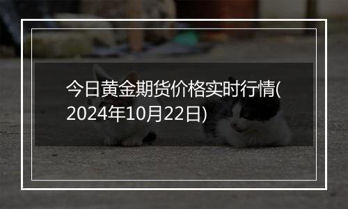 今日黄金期货价格实时行情(2024年10月22日)