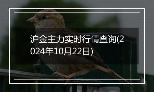 沪金主力实时行情查询(2024年10月22日)