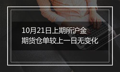 10月21日上期所沪金期货仓单较上一日无变化