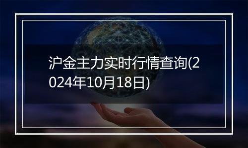 沪金主力实时行情查询(2024年10月18日)