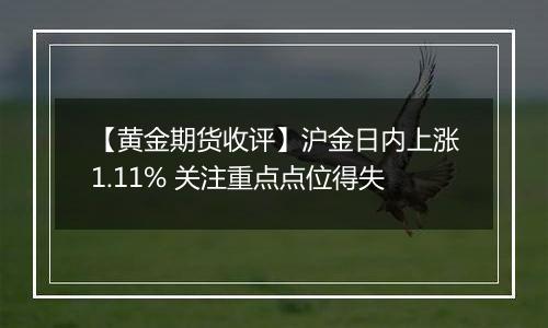 【黄金期货收评】沪金日内上涨1.11% 关注重点点位得失