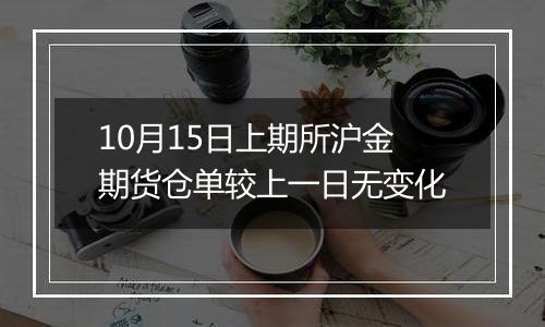 10月15日上期所沪金期货仓单较上一日无变化