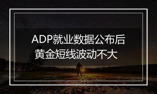 ADP就业数据公布后 黄金短线波动不大