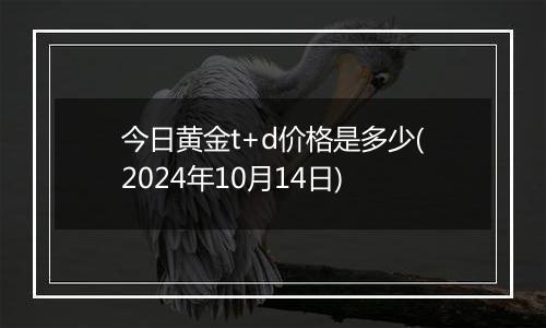 今日黄金t+d价格是多少(2024年10月14日)