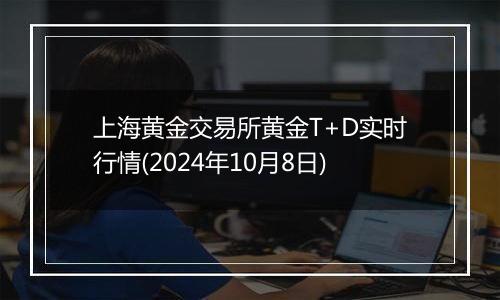 上海黄金交易所黄金T+D实时行情(2024年10月8日)