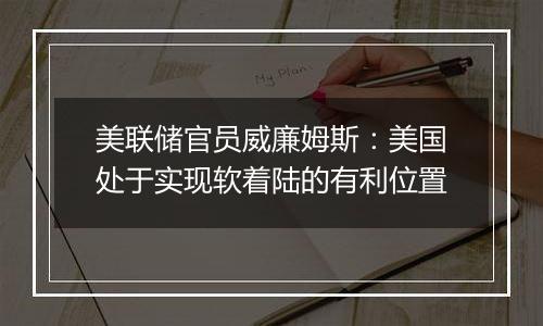 美联储官员威廉姆斯：美国处于实现软着陆的有利位置