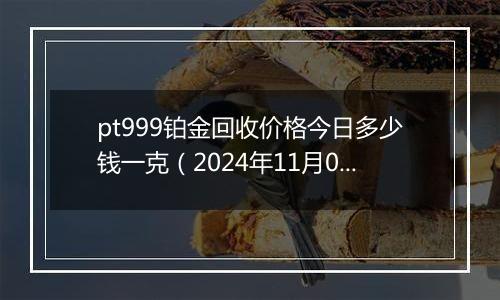 pt999铂金回收价格今日多少钱一克（2024年11月04日）