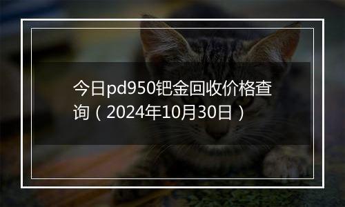 今日pd950钯金回收价格查询（2024年10月30日）