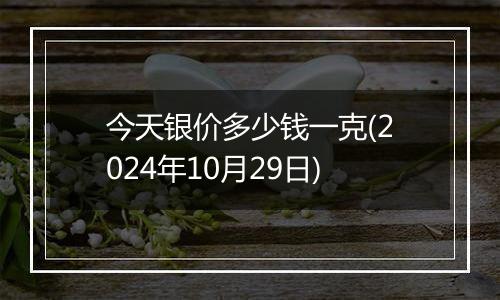 今天银价多少钱一克(2024年10月29日)