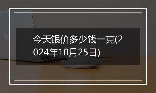 今天银价多少钱一克(2024年10月25日)