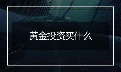 黄金投资买什么