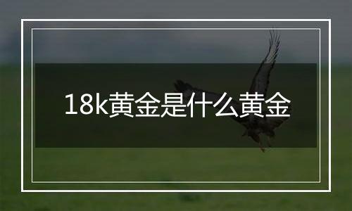 18k黄金是什么黄金