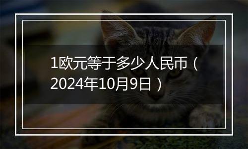 1欧元等于多少人民币（2024年10月9日）