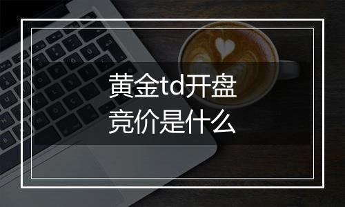 黄金td开盘竞价是什么