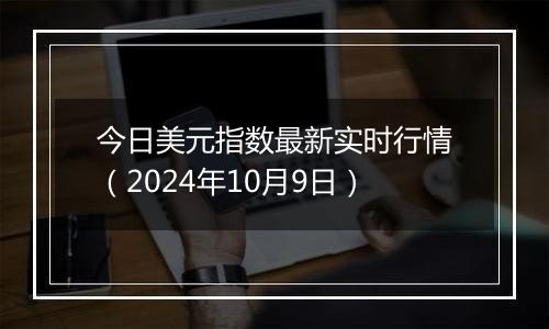 今日美元指数最新实时行情（2024年10月9日）