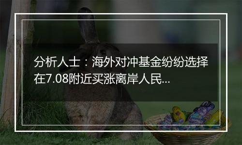 分析人士：海外对冲基金纷纷选择在7.08附近买涨离岸人民币汇率