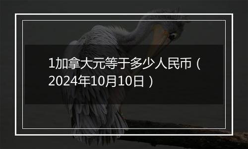 1加拿大元等于多少人民币（2024年10月10日）