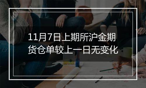 11月7日上期所沪金期货仓单较上一日无变化