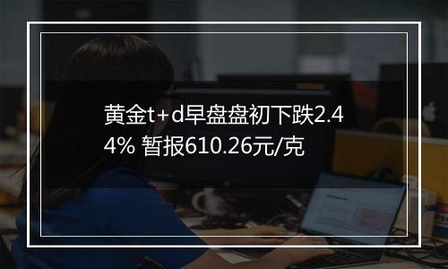 黄金t+d早盘盘初下跌2.44% 暂报610.26元/克