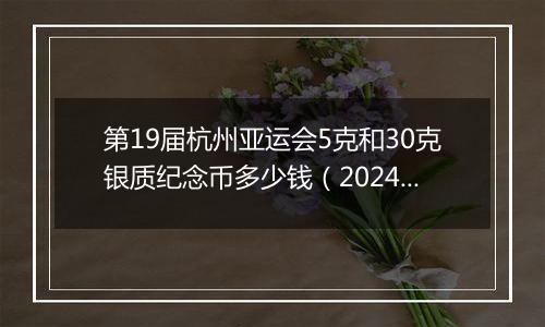 第19届杭州亚运会5克和30克银质纪念币多少钱（2024年11月07日）