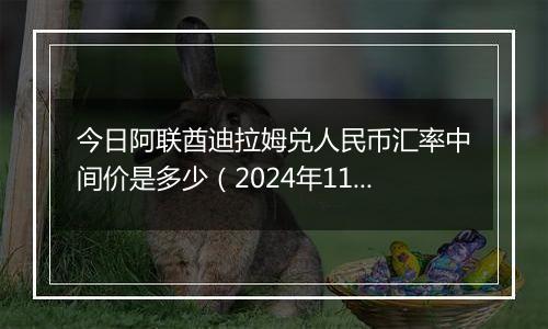 今日阿联酋迪拉姆兑人民币汇率中间价是多少（2024年11月8日）