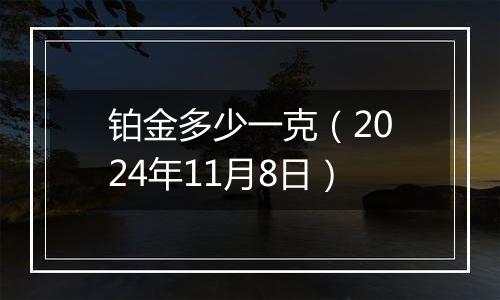 铂金多少一克（2024年11月8日）