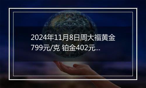 2024年11月8日周大福黄金799元/克 铂金402元/克