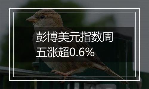 彭博美元指数周五涨超0.6%